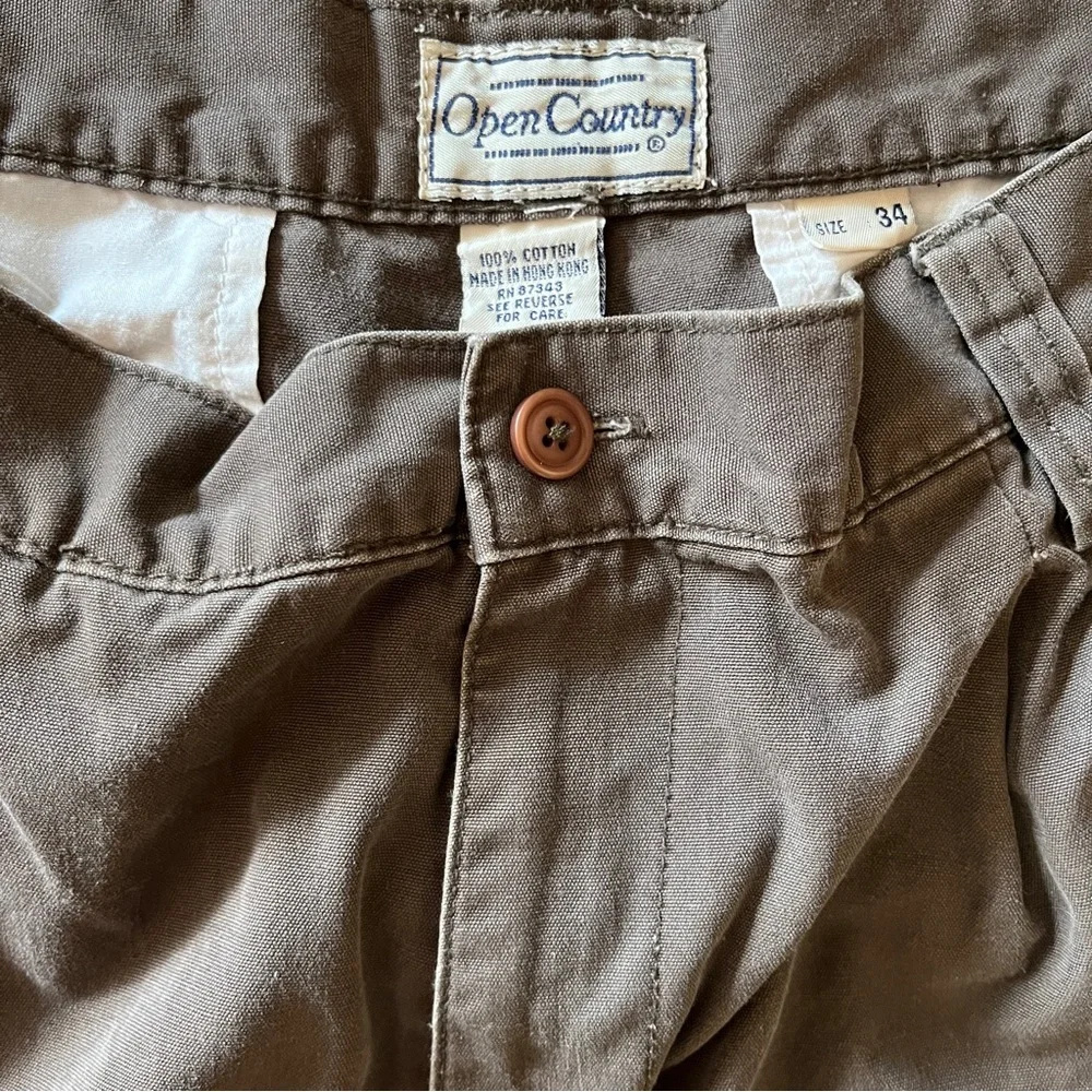 3 CHINO CLASSIC FIT Cotton Shorts Flat Front(khaki/green),Pleated(gray) sz Men34 - Picture 10 of 13